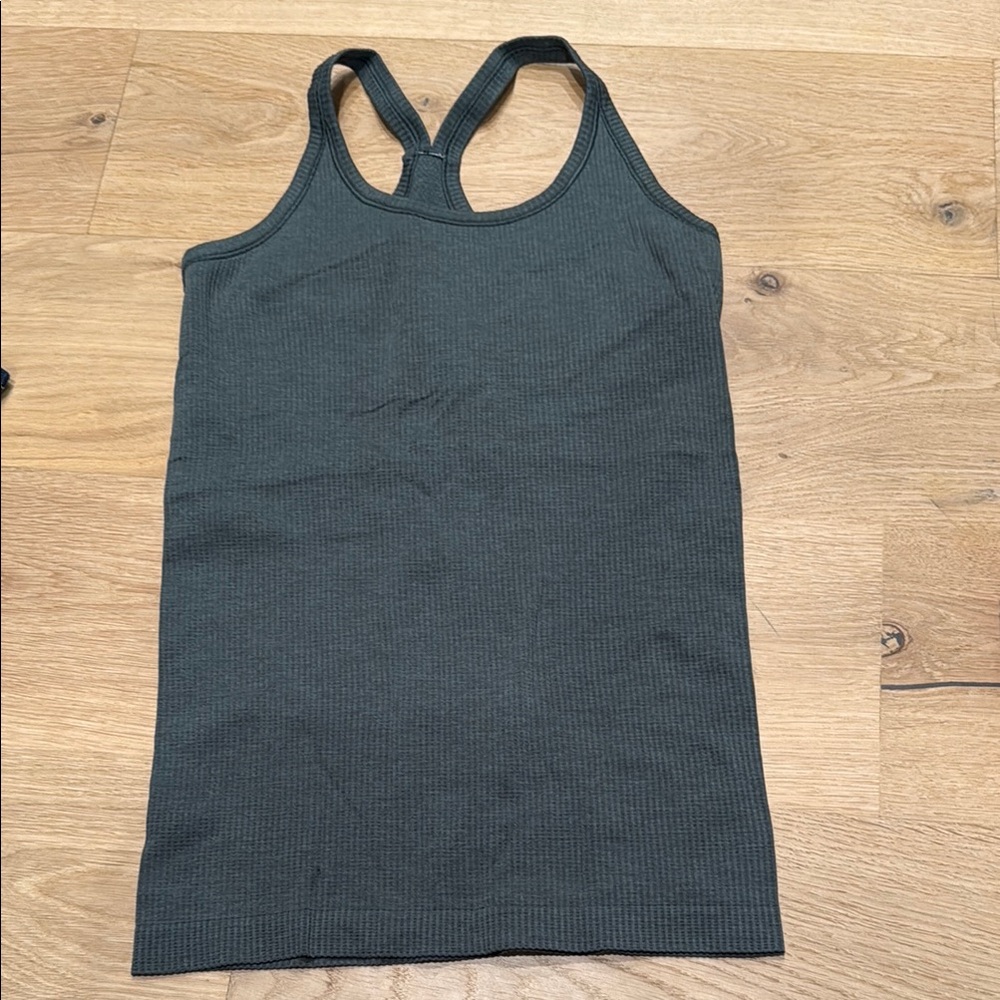 LULULEMON Women's grayish olive green Ribbed Tank Top